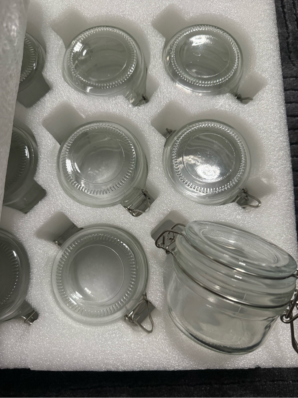 Clear Glass Clip-Top Storage Jars - Set of Small Canisters